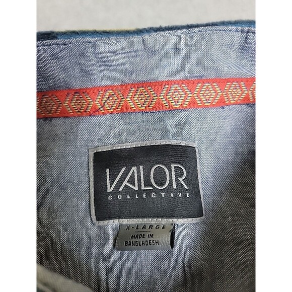 Valor Shirt Shacket Mens XL Aztec Fleece  Blue White Aztec Tribal Southwest - Picture 3 of 12